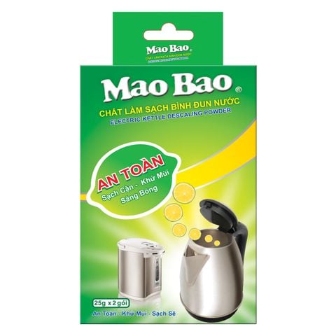  Combo 10 Hộp Chất Làm Sạch Bình Đun Nước Mao Bao 25g x 2 gói 