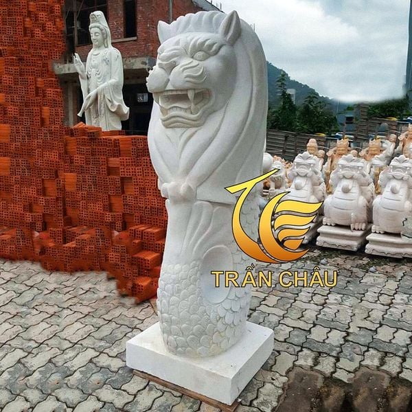 Singapore Tượng Sư Tử Đá Cẩm Thạch Trắng