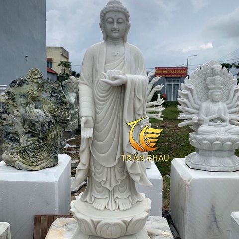 Tượng Phật A Di Đà Đá Trắng Mỹ Nghệ Non Nước