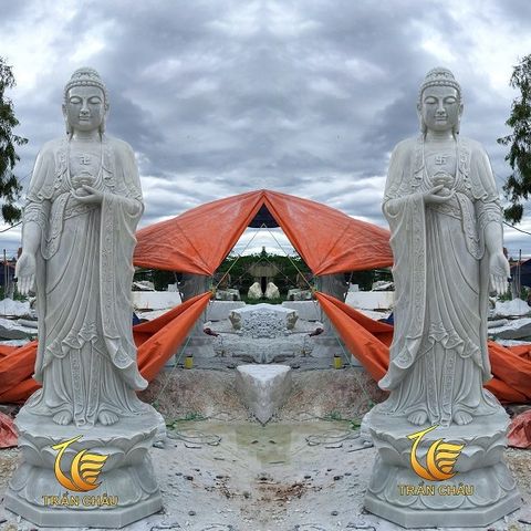 Tượng Phật A Di Đà Đứng Tịnh Tông Bằng Đá Ninh Bình