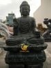 Tượng Phật A Di Đà Ngồi Đá Đen Nguyên Khối