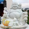 Tượng Phật Di Lặc Ngồi Cùng Ngũ Phúc Đá Nguyên Khối