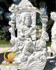 Tượng Phật Quán Tự Tại Bồ Tát Ngồi Trên Đài Sen Đá Trắng Nguyên Khối