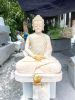 Tượng Phật Thích Ca Đá Cẩm Thạch Vàng Nguyên Khối