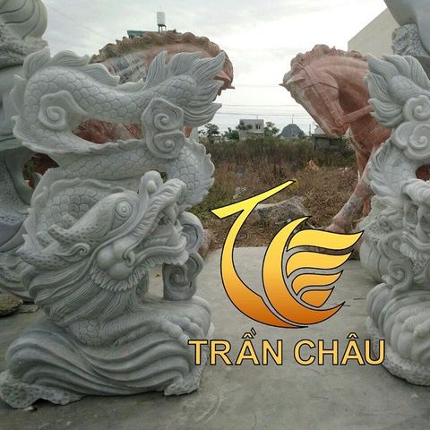 Tượng Rồng Chào Đá Nguyên Khối