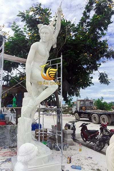 Tượng Thần Hermes Mercury Bằng Đá Tự Nhiên