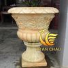 Chậu Hoa Đá Chạm Khắc Cây Cối