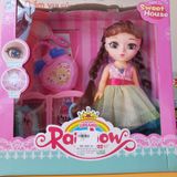  Đồ Chơi Bé Gái - Hộp Búp Bê Công Chúa RainBow Dùng Pin - Đèn Và Nhạc (Kèm Phụ Kiện) 