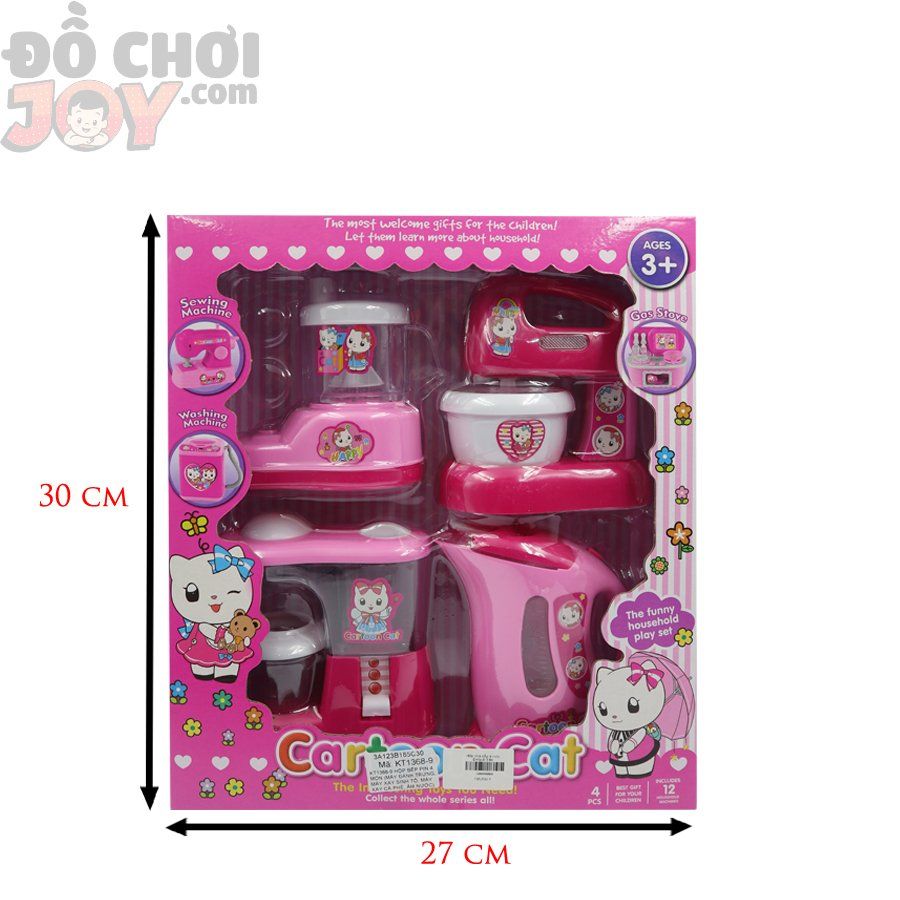  Đồ Chơi Bé Gái - Hộp Nhà Bếp 4 Món - Cartoon Cat 