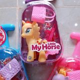  Đồ Chơi Bé Gái - Hộp Vali Kéo Ngựa Pony + Túi Xách, Lược 12C (My Little Horse) 