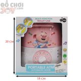  Đồ Chơi Bé Gái - Hộp Vali Ống Heo Atm Heo Hồng Dùng Pin 