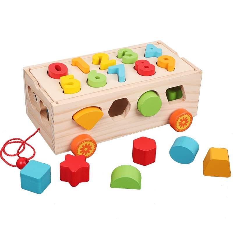  Đồ Chơi - Xe Cũi Chở Số Thả Hình Và Số Đếm Cho Bé 