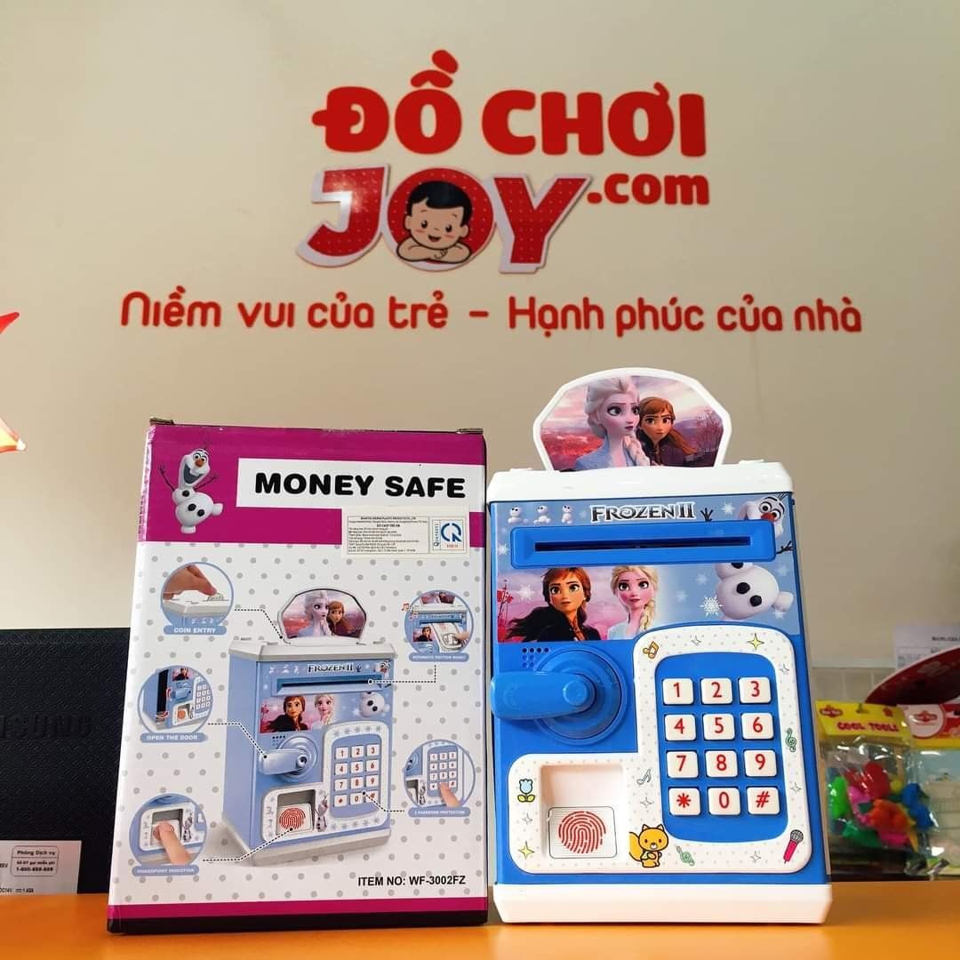  Đồ Chơi Bé Gái - Hộp Ống Heo Atm Vân Tay Frozen - Dùng Pin 