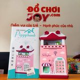  Đồ Chơi Bé Gái - Hộp Ống Heo Atm Vân Tay Hình Ngôi Nhà - Dùng Pin 