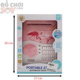  Đồ Chơi Bé Gái - Hộp Vali Ống Heo Atm Hồng Hạc - Dùng Pin 