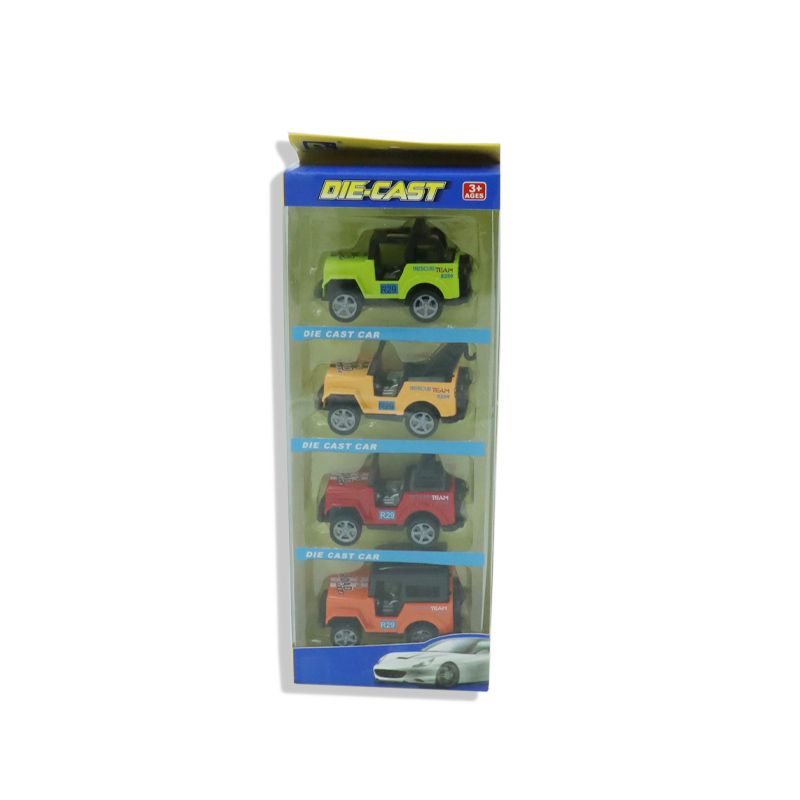  Đồ Chơi Bé Trai - Hộp Xe Hơi Jeep Sắt Trớn 4c 