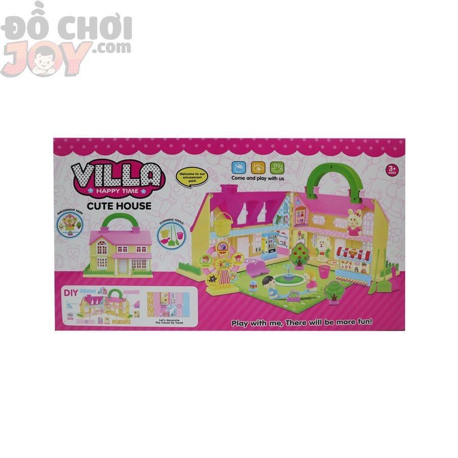  Đồ Chơi Bé Gái - Hộp Nhà Villa - Cute House - Thỏ + Gấu + Bé Trai + Bé Gái 
