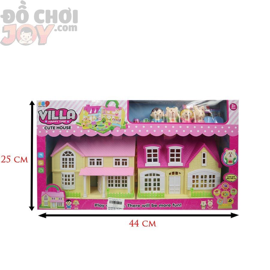  Đồ Chơi Bé Gái - Hộp Nhà Villa - Cute House - Thỏ + Gấu + Bé Trai + Bé Gái 