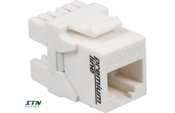 109121010 - Premium Line Category 6A 180° Unshielded Keystone Jack, Dual Type IDC, White