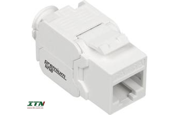 109324010 - Premium Line Category 6A 180°Unshielded Toolless Keystone Jack, Slim Type, White