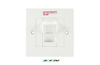 121111210 - Premium Line Euro II Faceplate, Right-angle, 45° Entry, 86*86, Snap-In, w/-Shutter, 1-Port, White