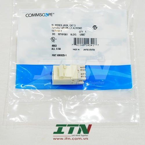 Nhân mạng Cat3 1375192-1 UTP RJ45 Commscope chính hãng màu hạnh nhân