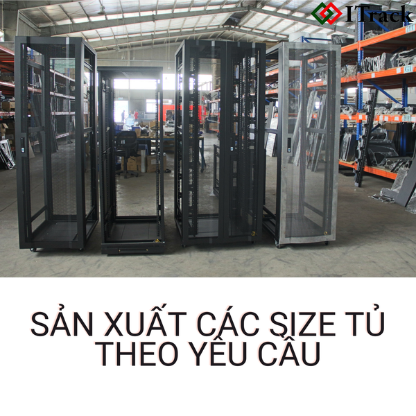 Tủ rack 42U ITrack ITS42-8100 Deep 1000 Cửa Lưới Màu Đen 2 quạt