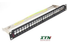 170242402 - High Density Shielded 24Port Unloaded Patch Panel for 180° shielded die-casting keystone jack (P/N 108524010, 109824010, 109524010, 106524010, 105524010), 1U, with Cable Management