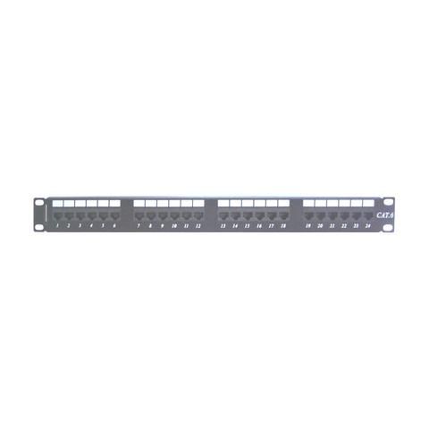 176362432 - Thanh đấu nối CAT 6 UTP 24 cổng 45 độ có đèn Led, loai dual IDC, có quản lý nhãn, màu đen