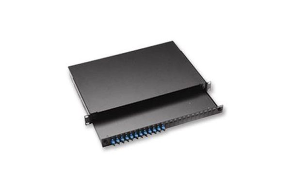 COMMSCOPE Fiber Optic Rack Mount 2-1348960-4 Patch Enclosure, 1U, Duplex SC, 12-Fiber, SM