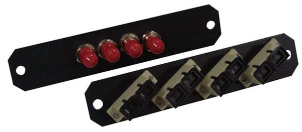 242301042 - 4 port SC adapter panel, simplex, black
