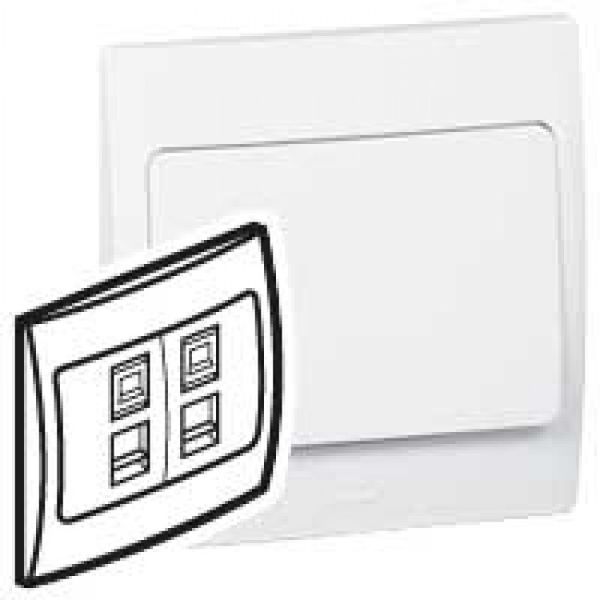 281166 Legrand Mallia Telephone socket RJ 11 + Data Cat. 5e socket RJ 45 - white