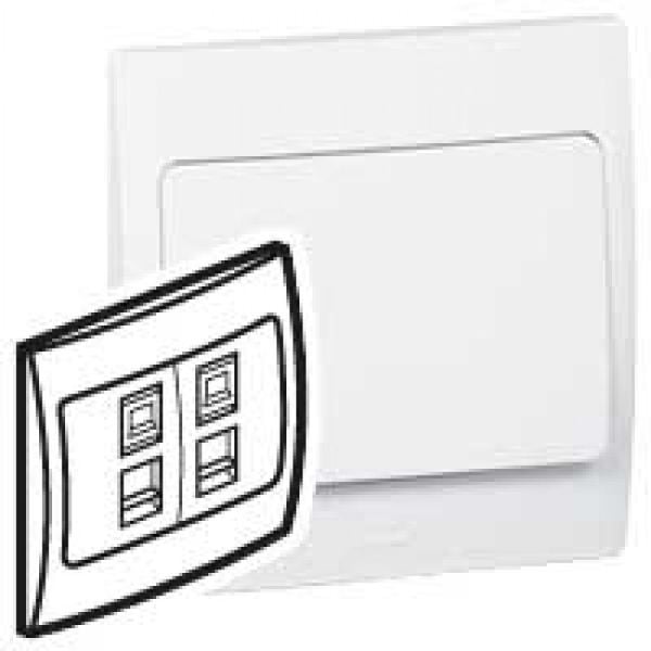 281163 Legrand Telephone socket Mallia - double RJ 11 - 4 contacts - white