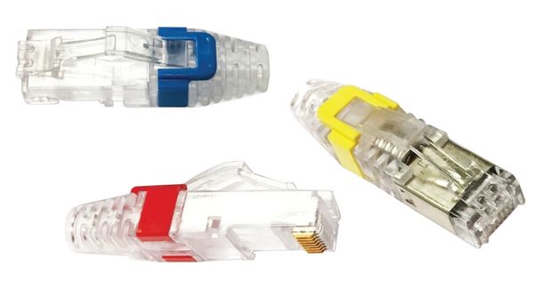Modular Plug Color Clip Commscope 2843022-X giúp phân biệt và quản lý các dây cáp, Orange, Blue, Red
