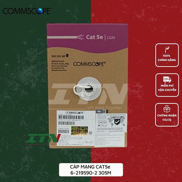 Dây Cáp mạng Cat5e Commscope 6-219590-2 305m màu trắng