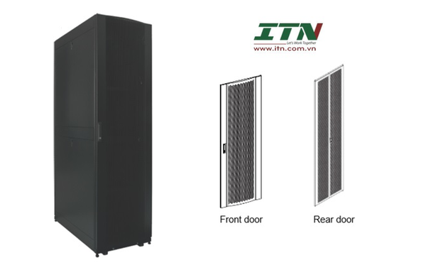 615881422 - Design Enhanced Server Cabinet with perforated front door, height 42U, width 800mm, depth 1070mm, black