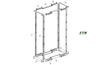 618367422 - 4-Post Open Frame Rack, Height 42U, Black