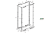 618367452 - 4-Post Open Frame Rack, Height 45U, Black