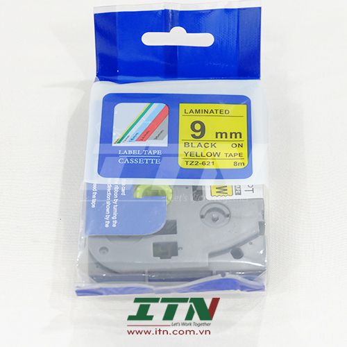 TZ2-621 nhãn TZ2 tiêu chuẩn - Chữ đen trên nền vàng, 9mm