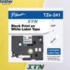 Nhãn in tiêu chuẩn brother Tze-241 18mm chữ đen nền trắng