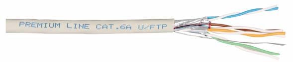209641225 - Cáp mạng U/FTP CAT6A, 23AWG, bọc nhôm chống nhiễu từng đôi, lõi đồng đặc, 4 đôi, 500m, vỏ PVC, 500Mhz, màu xám