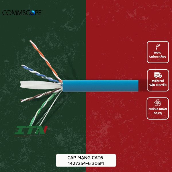 Cáp mạng Cat6 1427254-6 Commscope  305m màu xanh chính hãng HCM