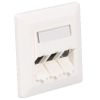 123x120y0 - Premium Line 3-Port 45° Faceplate for Keystone with Shutter, 80×80 mm, RAL 9010