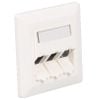 123x120y0 - Premium Line 2-Port 45° Faceplate for Keystone with Shutter, 80×80 mm, RAL 9010