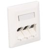 123x120y0 - Premium Line 3-Port 45° Faceplate for Keystone with Shutter, 80×80 mm, RAL 1013