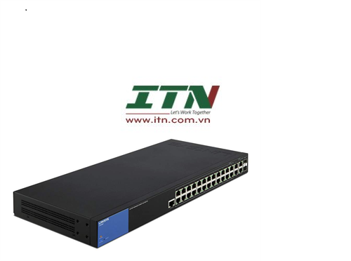 Linksys Business LGS528P 24-Port Gigabit PoE+ (192W) Managed Switch + 2x Gigabit Ethernet + 2x Gigabit SFP/RJ45 Combo Ports