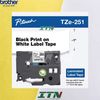 Nhãn in tiêu chuẩn brother Tze-251 24mm chữ đen nền trắng