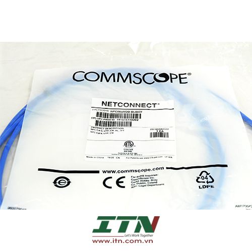 NPC06UVDB-BL007F - Dây nhảy cat6 UTP CM Blue 7ft Commscope