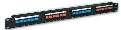175362412 - Thanh đấu nối CAT 5e UTP 24 cổng 45 độ có đèn Led, loai dual IDC, có quản lý nhãn, màu đen