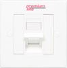 121112210 - Premium Line Euro II Faceplate, Right-angle, 45° Entry, 86*86, Snap-In, w/-Shutter, 2-Port, White